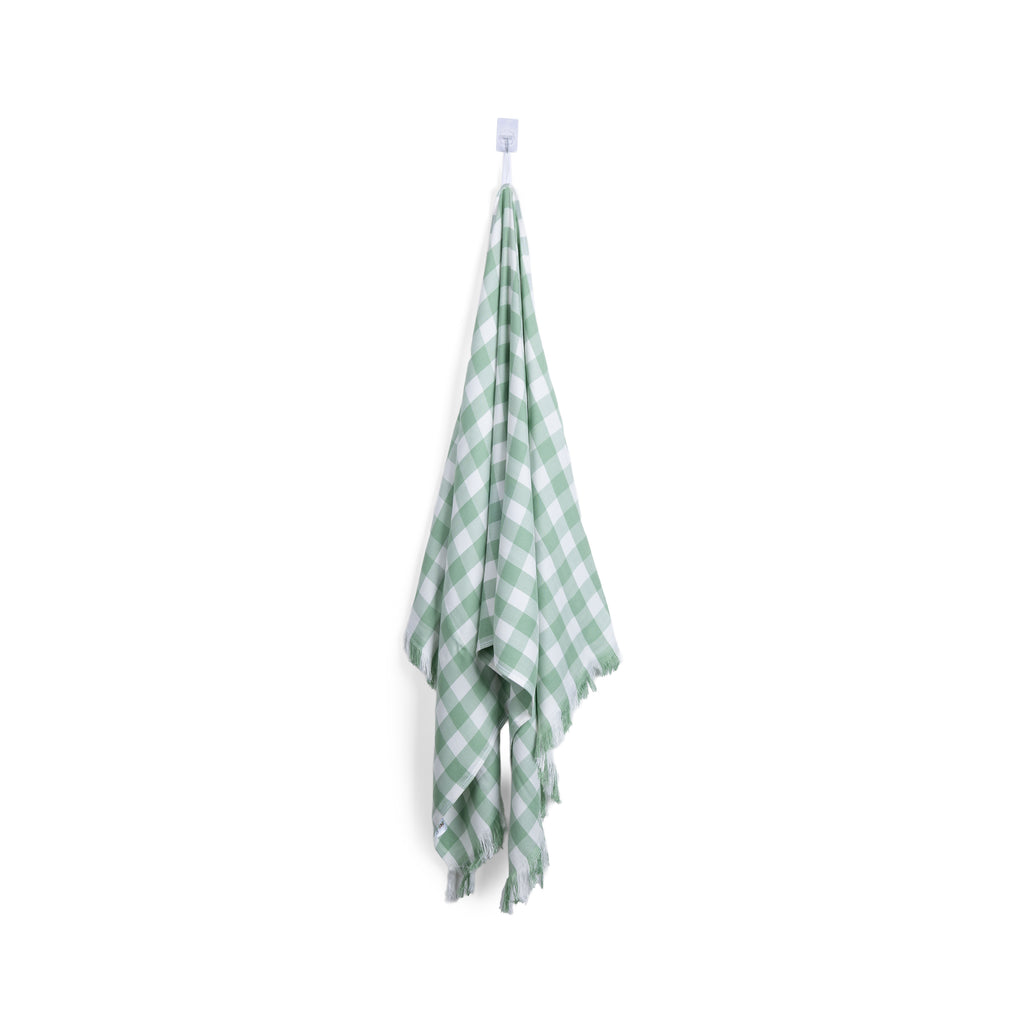 100% Bamboo Checks Bath Towel - Mint Mist