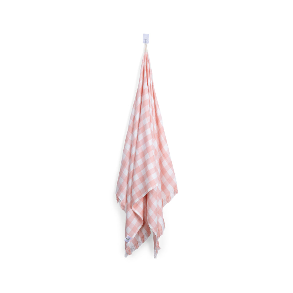 100% Bamboo Checks Bath Towel - Rose Pearl