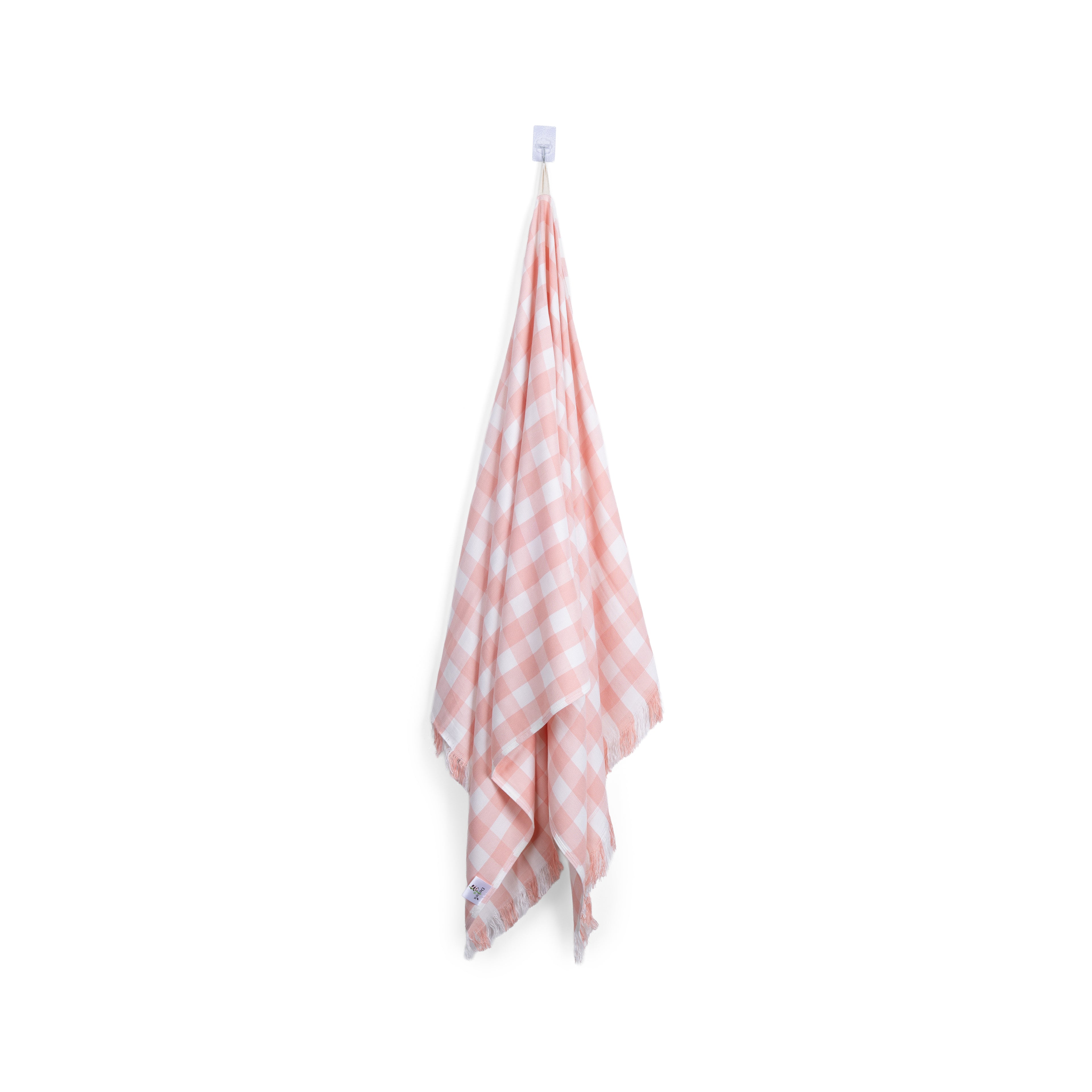 100% Bamboo Checks Bath Towel - Rose Pearl