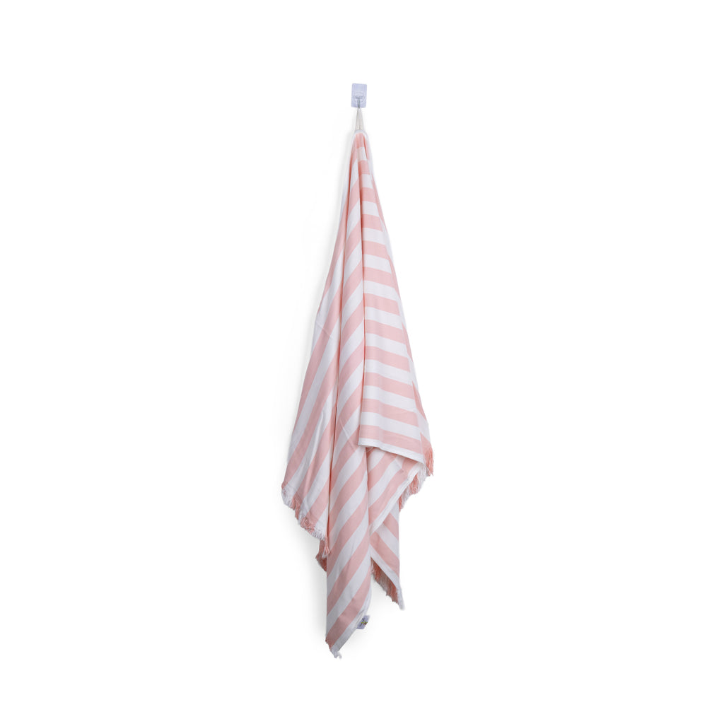 100% Bamboo Stripe Bath Towel - Rose Pearl