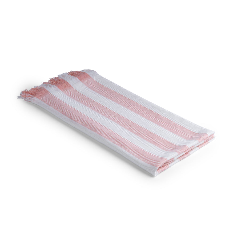 100% Bamboo Stripe Bath Towel - Rose Pearl