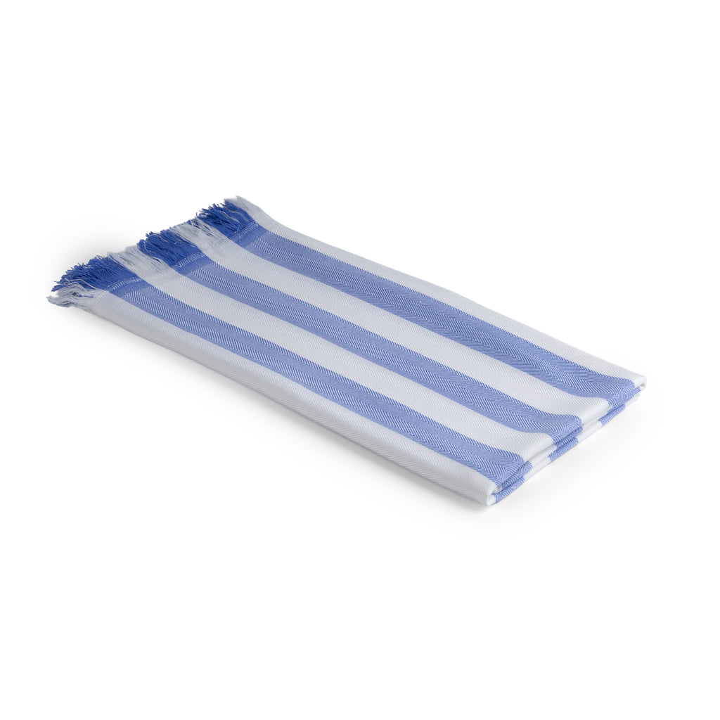 100% Bamboo Stripe Bath Towel - Aqua Marine