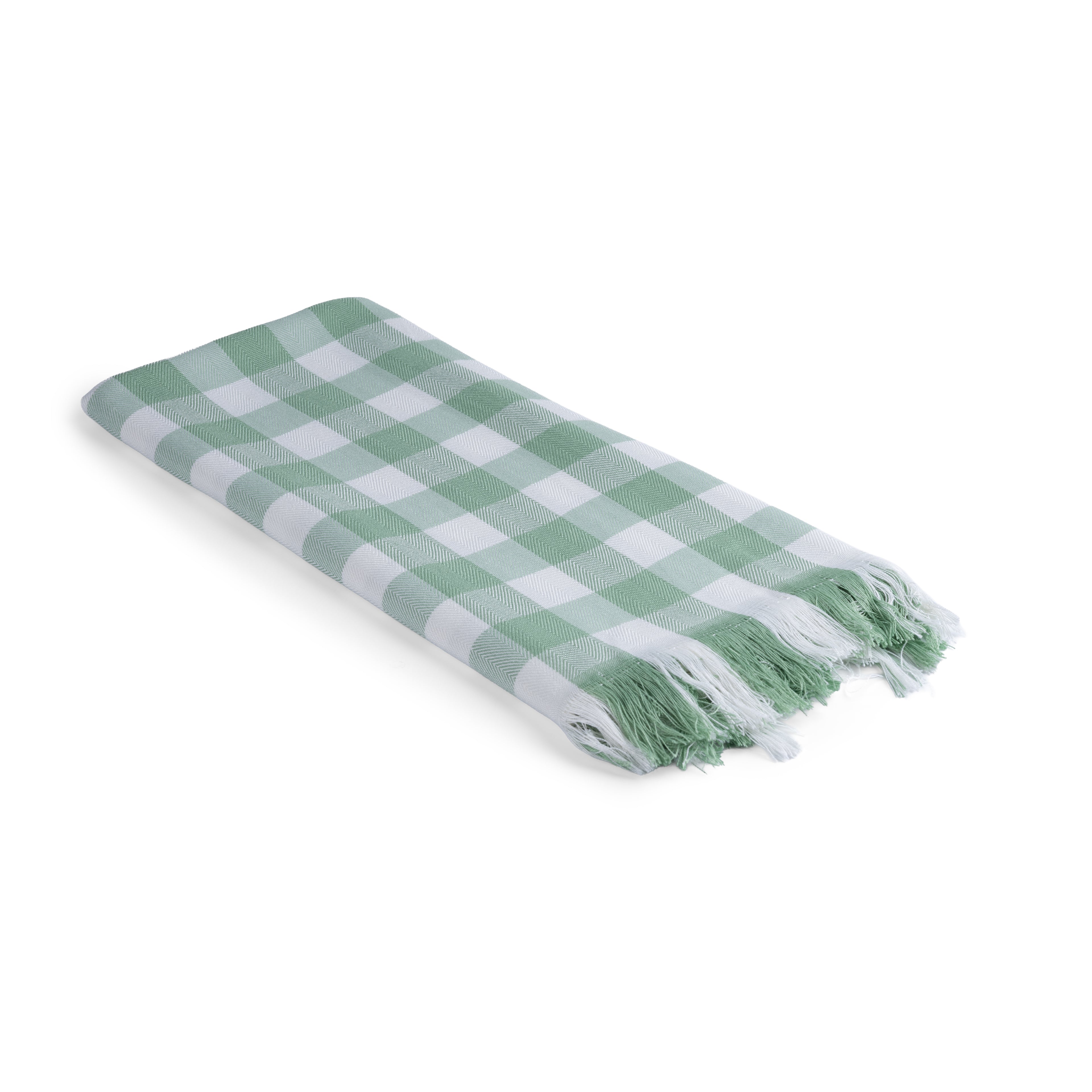100% Bamboo Checks Bath Towel - Mint Mist