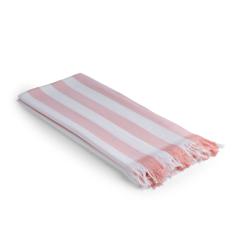 100% Bamboo Stripe Bath Towel - Rose Pearl