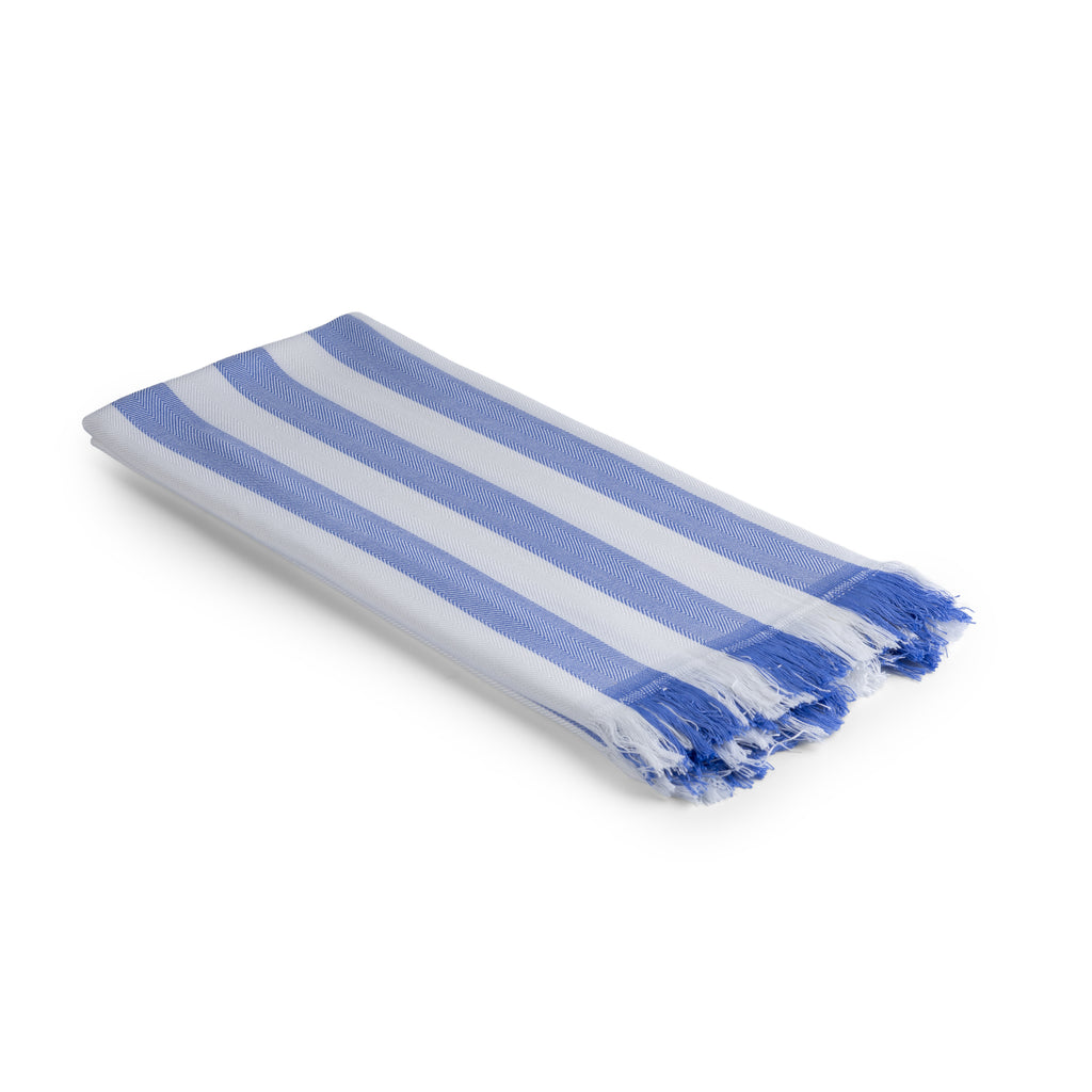 100% Bamboo Stripe Bath Towel - Aqua Marine