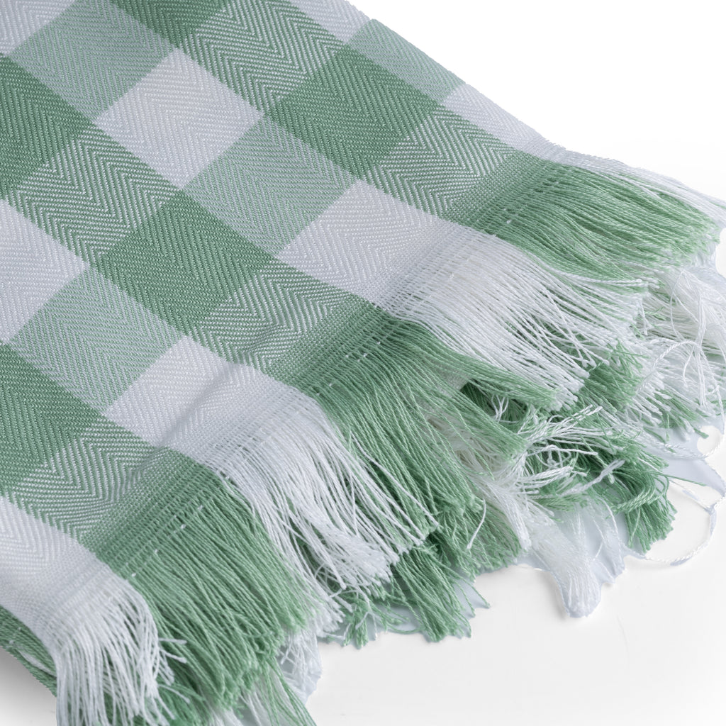 100% Bamboo Checks Bath Towel - Mint Mist
