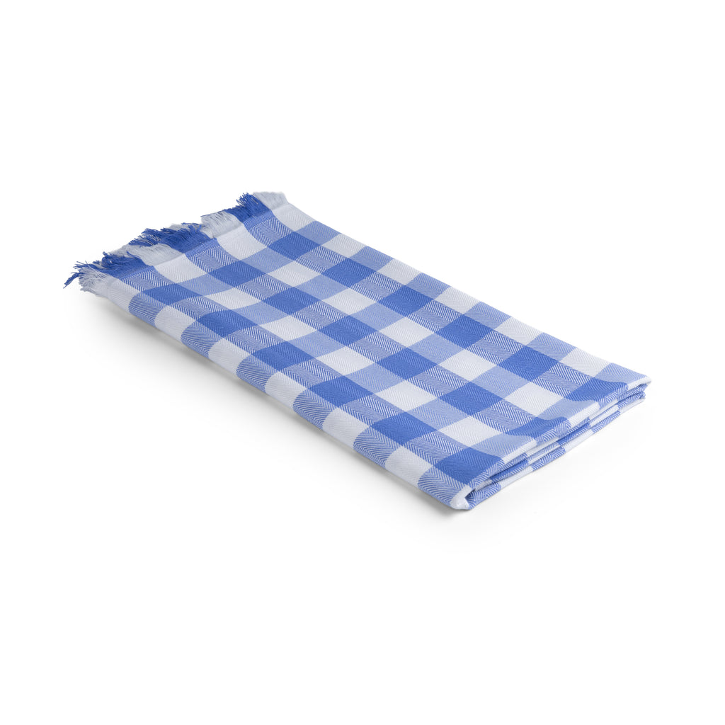 100% Bamboo Checks Bath Towel - Aqua Marine
