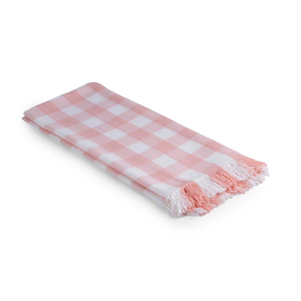 100% Bamboo Checks Bath Towel - Rose Pearl